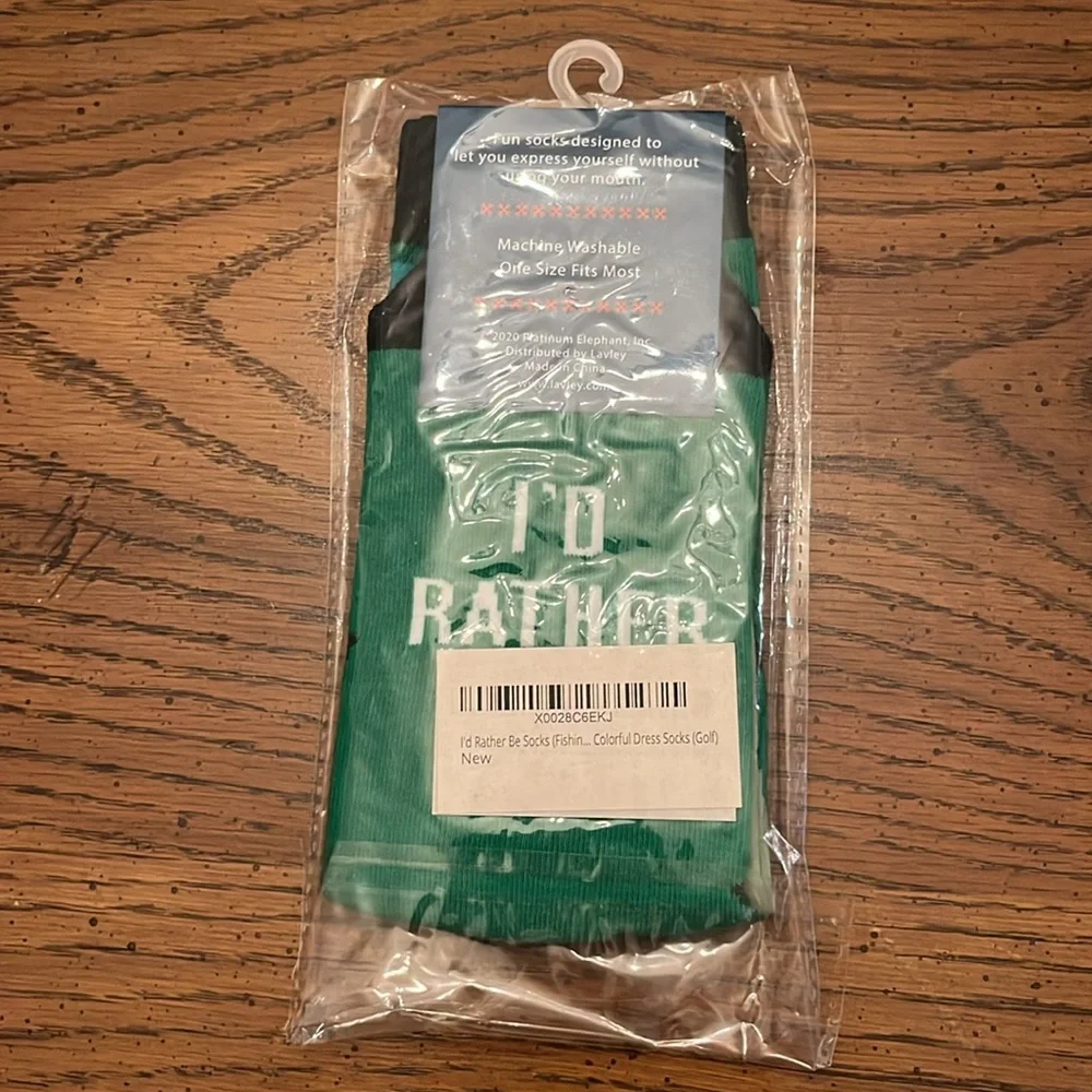 I’d Rather Be Golfing socks, one size fits‎ most, new in package